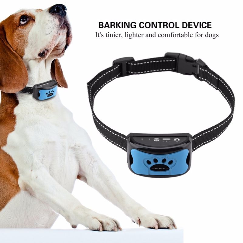 Collar Recargable USB para Perros Dispositivo Anti Ladridos y Vibración Collar Ajustable y Cómodo Impermeable