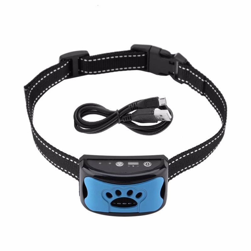 Collar Recargable USB para Perros Dispositivo Anti Ladridos y Vibración Collar Ajustable y Cómodo Impermeable