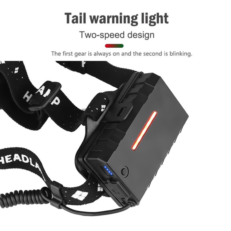 Lámpara de Cabeza LED 8000LM Faro Recargable USB Modos Ajustables Impermeable Ideal para Iluminación Exterior