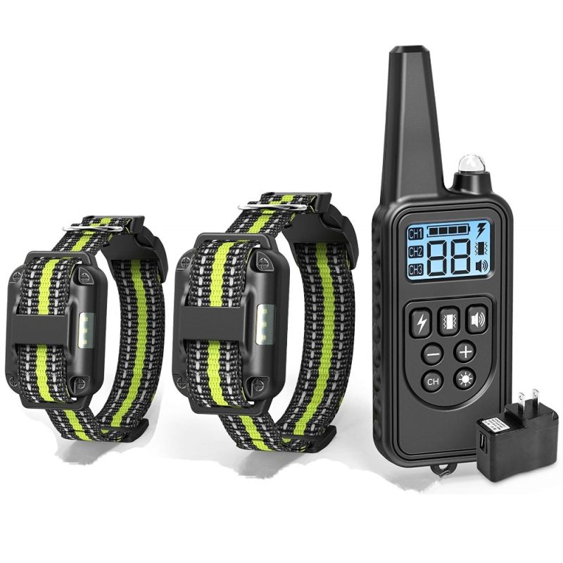 Collar de entrenamiento eléctrico para perros LCD impermeable con niveles de choque ajustables para todas razas