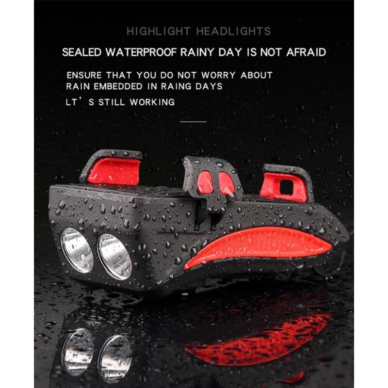 Luz multifunción de bicicleta 4 en 1 MTB faro LED soporte para teléfono powerbank bocina accesorios esenciales