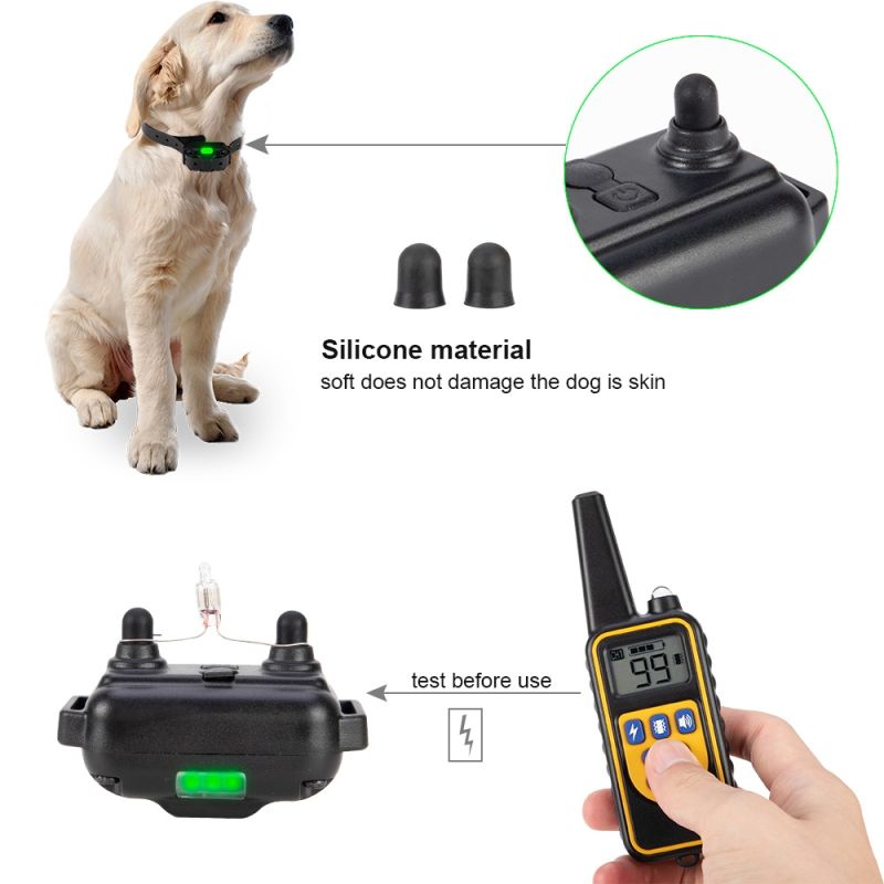 Collar Impermeable para Perros con Pantalla LCD Control Remoto Vibración y Niveles Ajustables para Entrenamiento