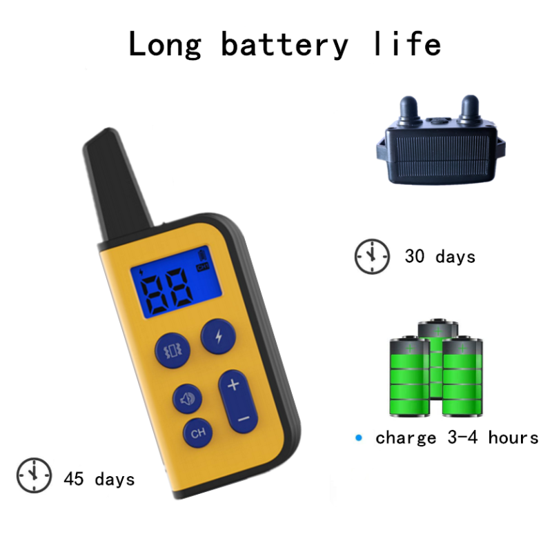 Collar eléctrico para perros 2020 impermeable con control remoto 1000m y niveles de estimulación ajustables