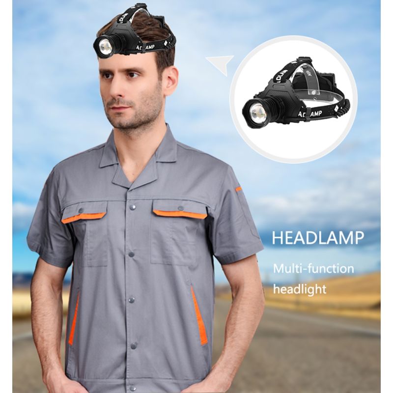 Lámpara de Cabeza LED 8000LM Faro Recargable USB Modos Ajustables Impermeable Ideal para Iluminación Exterior