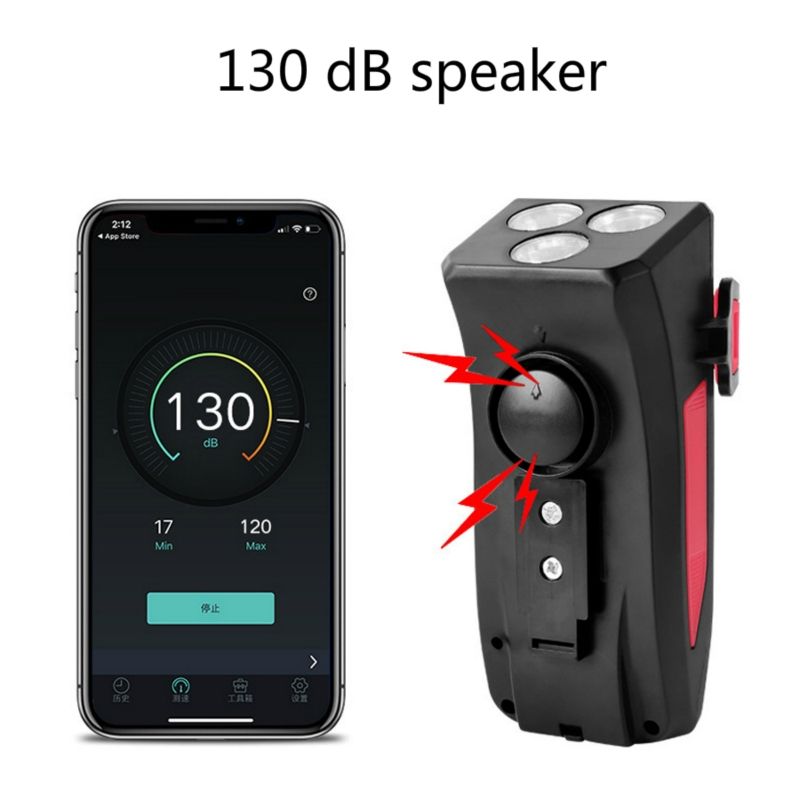 Luz de bicicleta multifunción 4 en 1 linterna 800 lúmenes bocina soporte para teléfono accesorios ciclismo