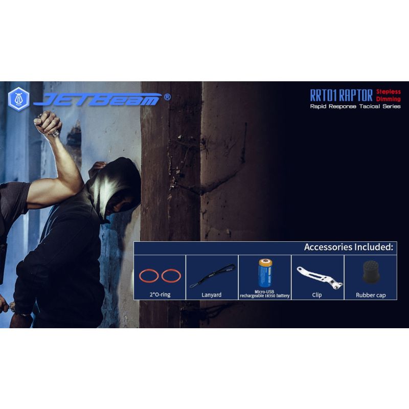 JETBeam JET-RRT01 con XP-L linterna EDC compacta 950 lúmenes ideal para senderismo y uso diario larga duración