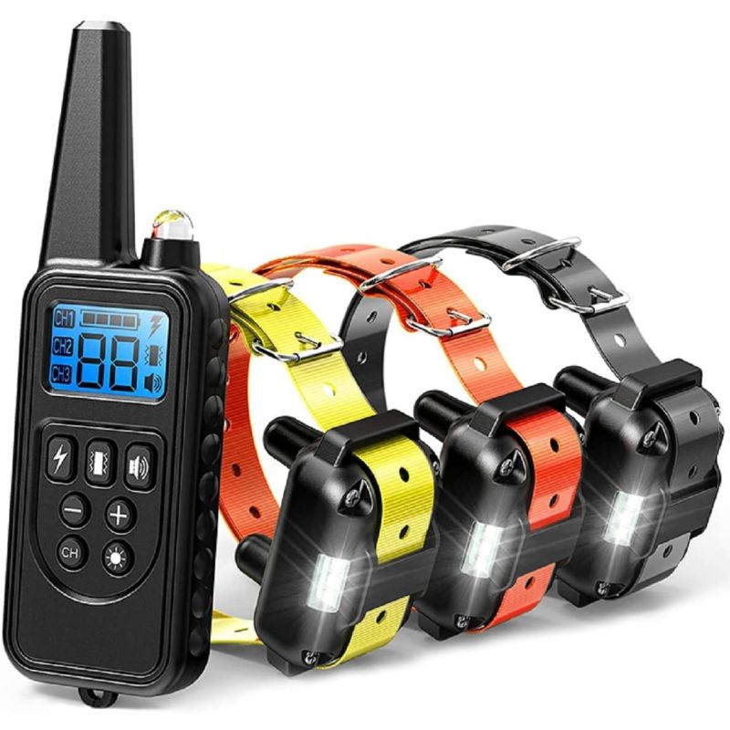 Collar de Entrenamiento Eléctrico 800m Recargable Impermeable con Pantalla LCD y Modos Ajustables para Perros