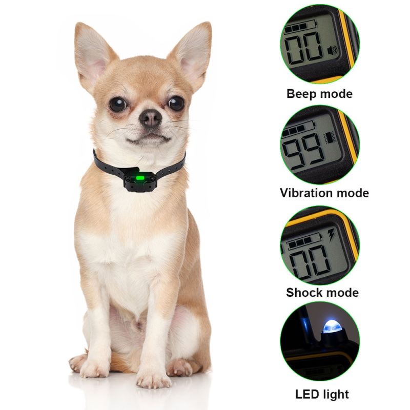 Collar Impermeable para Perros con Pantalla LCD Control Remoto Vibración y Niveles Ajustables para Entrenamiento