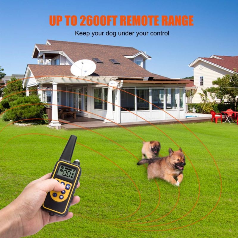 Nuevo collar eléctrico de entrenamiento para perros impermeable 800 yardas con pantalla LCD vibración y sonido