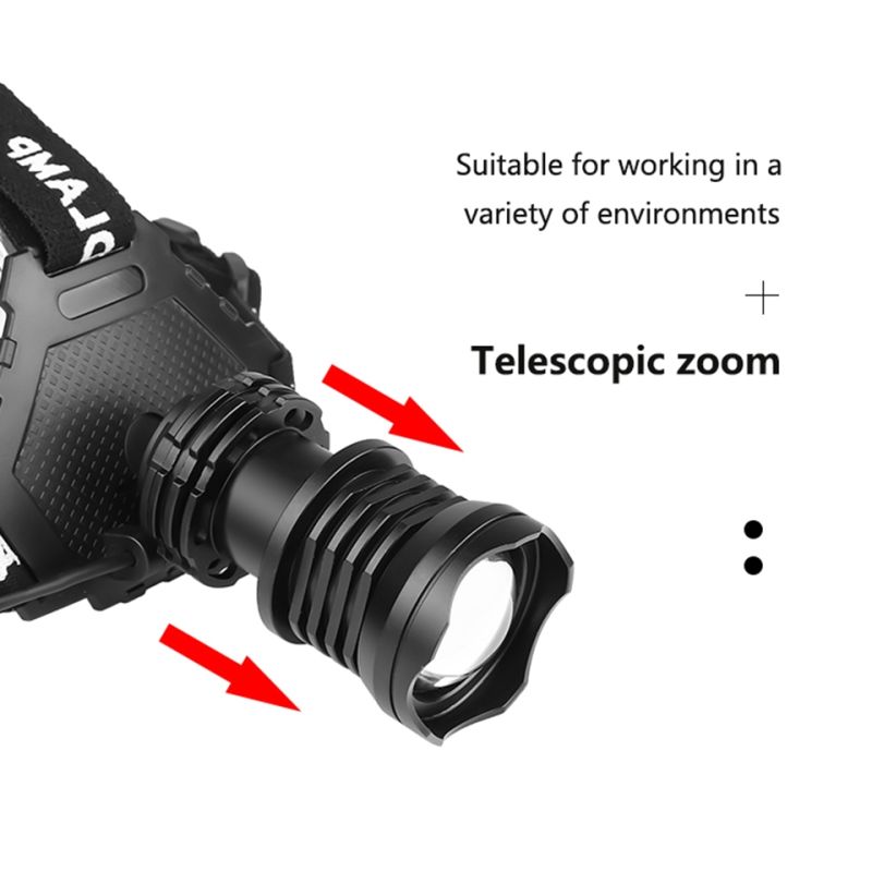 Lámpara de Cabeza LED 8000LM Faro Recargable USB Modos Ajustables Impermeable Ideal para Iluminación Exterior