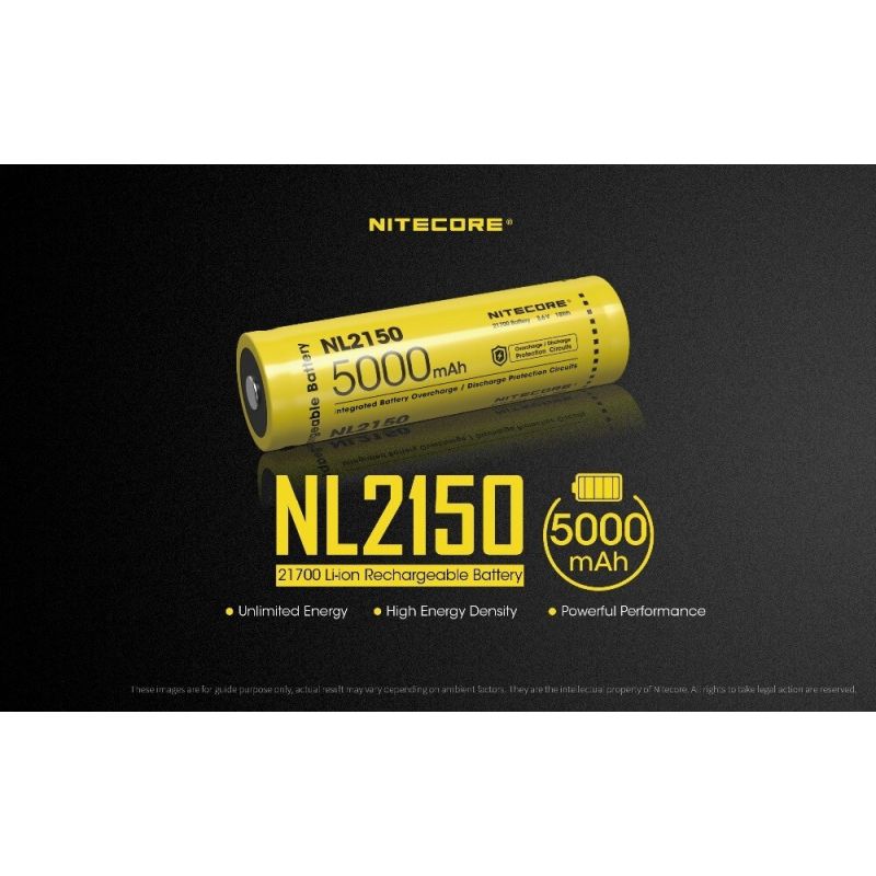 Batería recargable NITECORE NL2150 5000mAh 3.6V ligera de alto rendimiento ideal para linternas y dispositivos