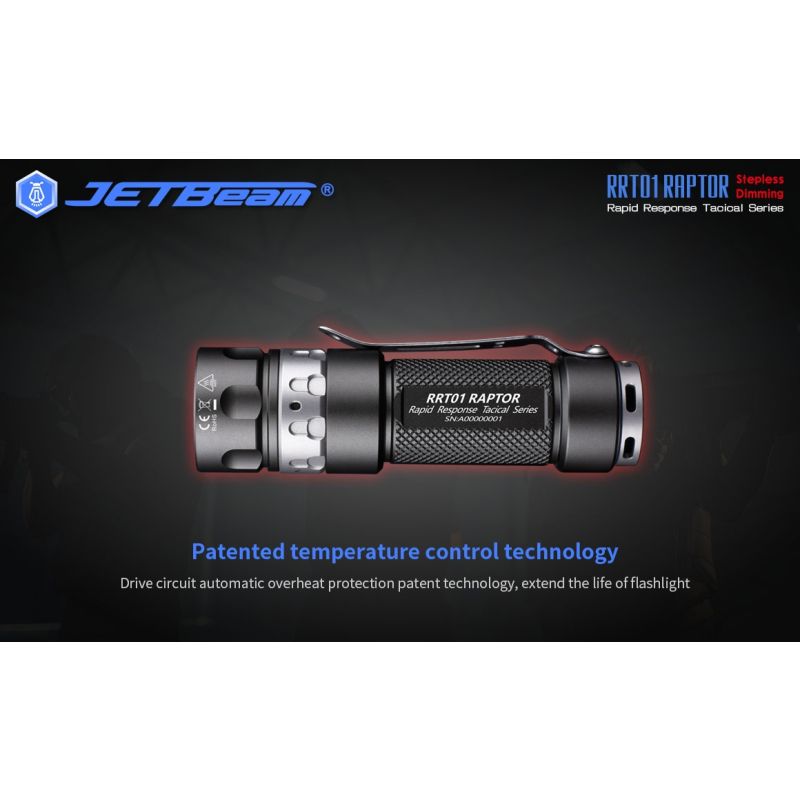 JETBeam JET-RRT01 con XP-L linterna EDC compacta 950 lúmenes ideal para senderismo y uso diario larga duración