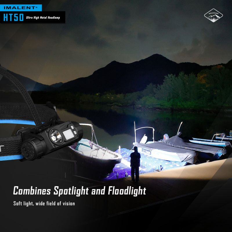 Descubre la IMALENT HT50 linterna potente con fuentes de luz duales ideal para iluminación exterior y camping
