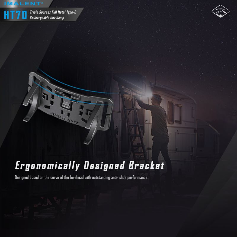 Linterna frontal IMALENT HT70 3500 lúmenes triple fuente de luz LED XHP50.3 ALTO recargable ideal para aventura