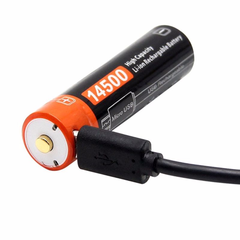 Batería Doublepow 14500 750mAh Micro USB de alta capacidad LED ideal para dispositivos electrónicos y acampada