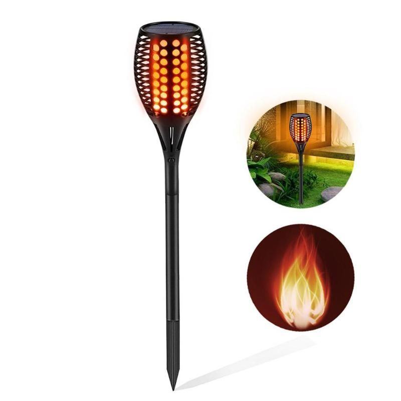 Luces solares de antorcha impermeables con efecto de llama realista para decoración de paisajes e iluminación exterior