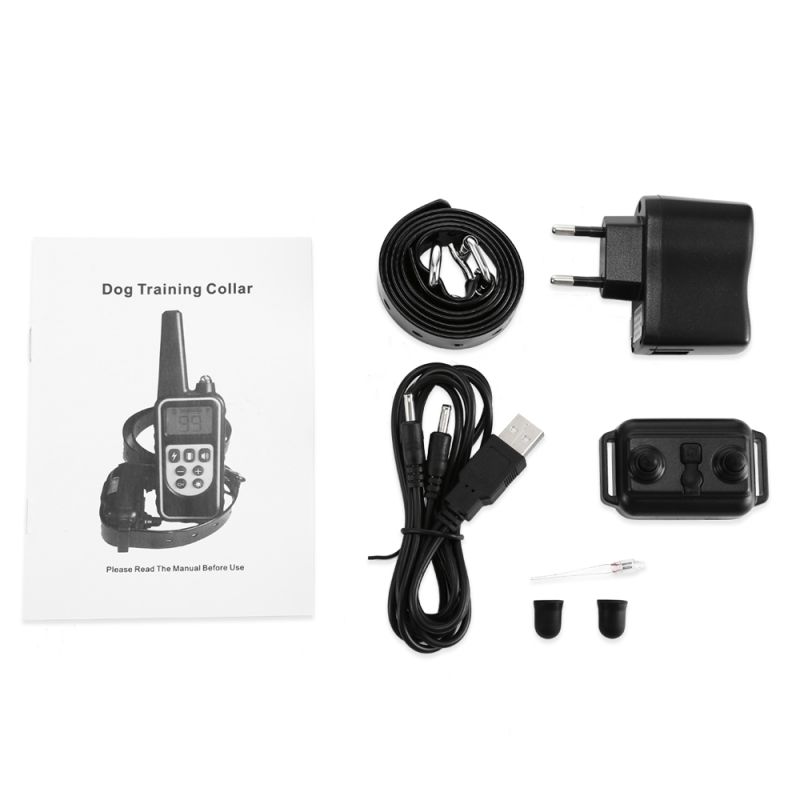 Collar de Entrenamiento Eléctrico 800m Recargable Impermeable con Pantalla LCD y Modos Ajustables para Perros