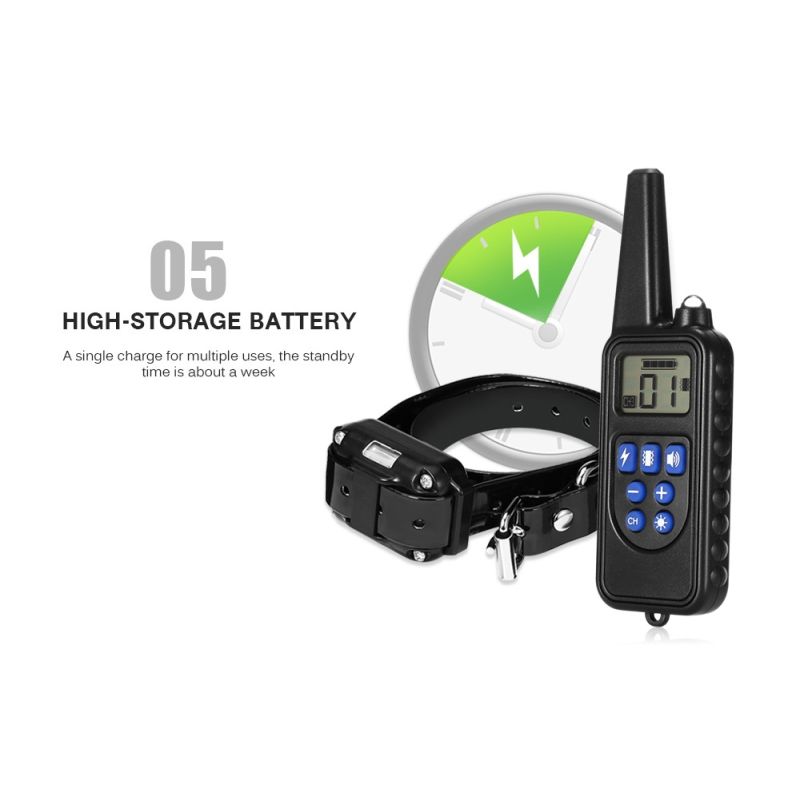 Collar de Entrenamiento Eléctrico 800m Recargable Impermeable con Pantalla LCD y Modos Ajustables para Perros