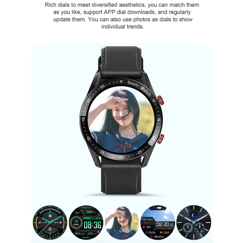 Smartwatch HW20 con Llamadas Bluetooth y ECG, 1.28 pulgadas, Monitoreo de Salud, iOS y Android