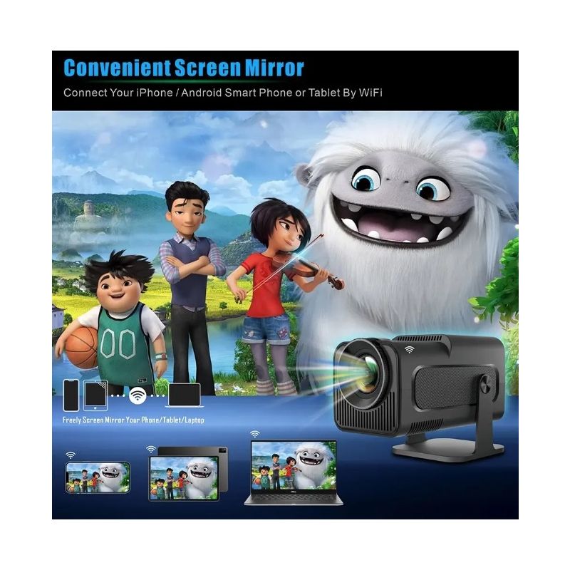Nuevo Proyector HY320 Resolución Nativa 4K 1080P 390 ANSI Lúmenes Android 11 Dual Wifi6 Bluetooth 5.0 Portátil