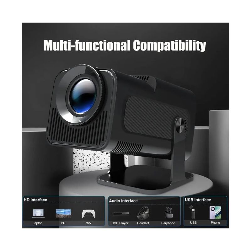 Nuevo Proyector HY320 Resolución Nativa 4K 1080P 390 ANSI Lúmenes Android 11 Dual Wifi6 Bluetooth 5.0 Portátil