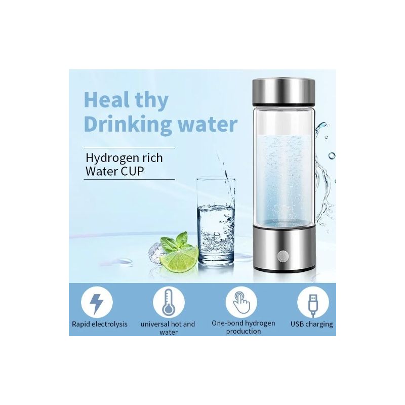 Generador de Hidrógeno Portátil Taza de Agua 420ml Agua Rica en Hidrógeno Para Salud Celular y Bienestar
