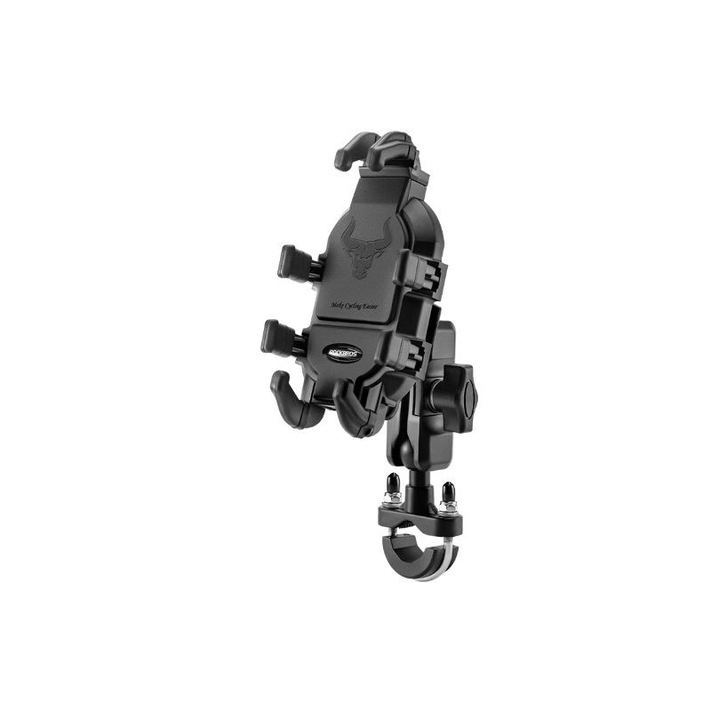 Soporte de teléfono ROCKBROS giratorio aluminio ajustable para motocicleta y bicicleta con silicona antideslizante