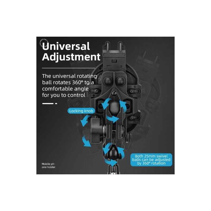 Soporte de teléfono ROCKBROS giratorio aluminio ajustable para motocicleta y bicicleta con silicona antideslizante