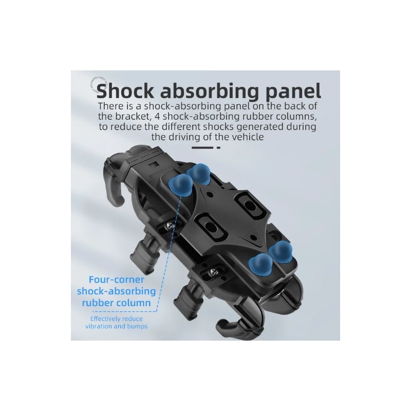 Soporte de teléfono ROCKBROS giratorio aluminio ajustable para motocicleta y bicicleta con silicona antideslizante