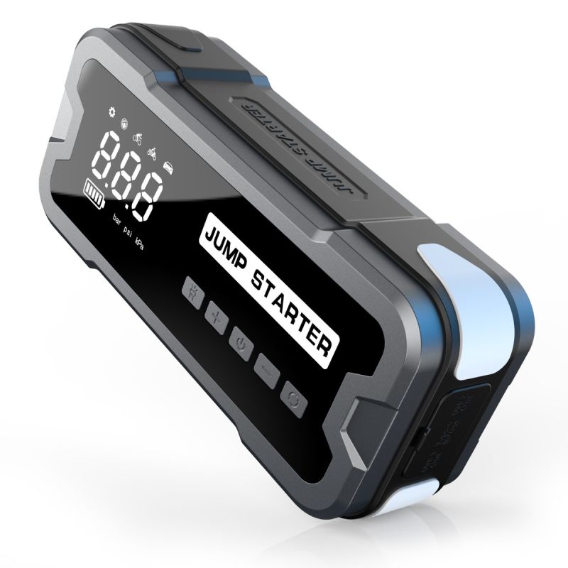 Dispositivo de Arranque y Banco de Poder Corriente 2000A Bomba de inflado 150PSI Cargador Portátil Emergencias