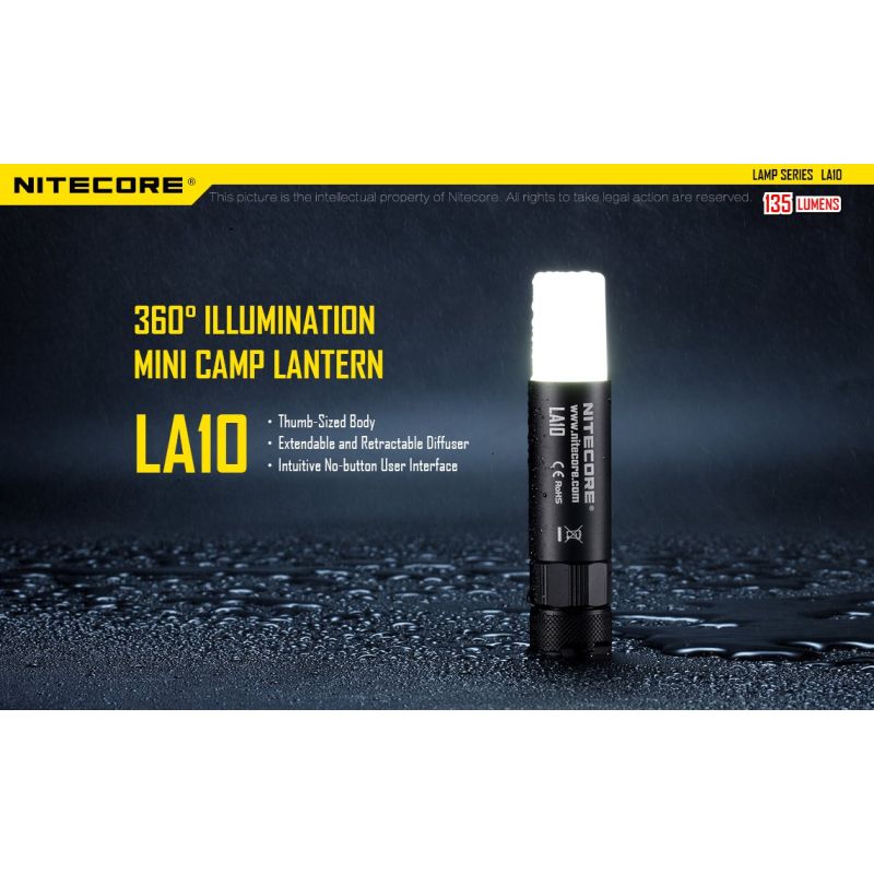 Nitecore LA10 Linterna EDC Mini 135 Lúmenes con LED Nichia XP-G2 S3 Compacta Ligera para Camping y Uso Diario