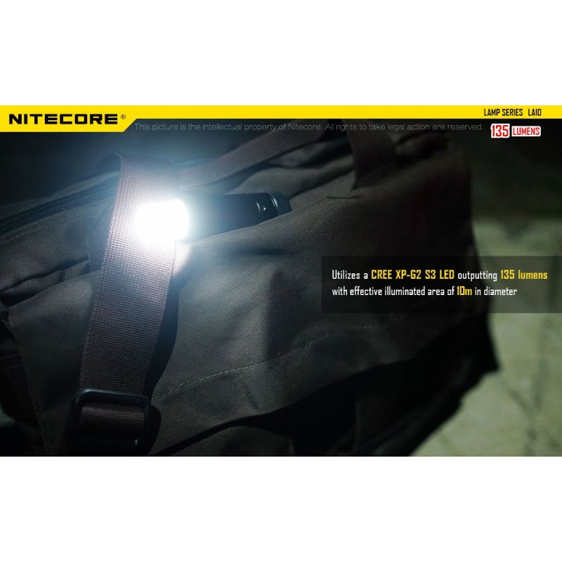 Nitecore LA10 Linterna EDC Mini 135 Lúmenes con LED Nichia XP-G2 S3 Compacta Ligera para Camping y Uso Diario