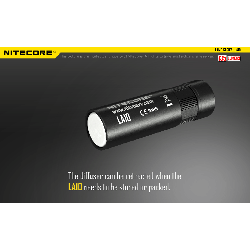 Nitecore LA10 Linterna EDC Mini 135 Lúmenes con LED Nichia XP-G2 S3 Compacta Ligera para Camping y Uso Diario