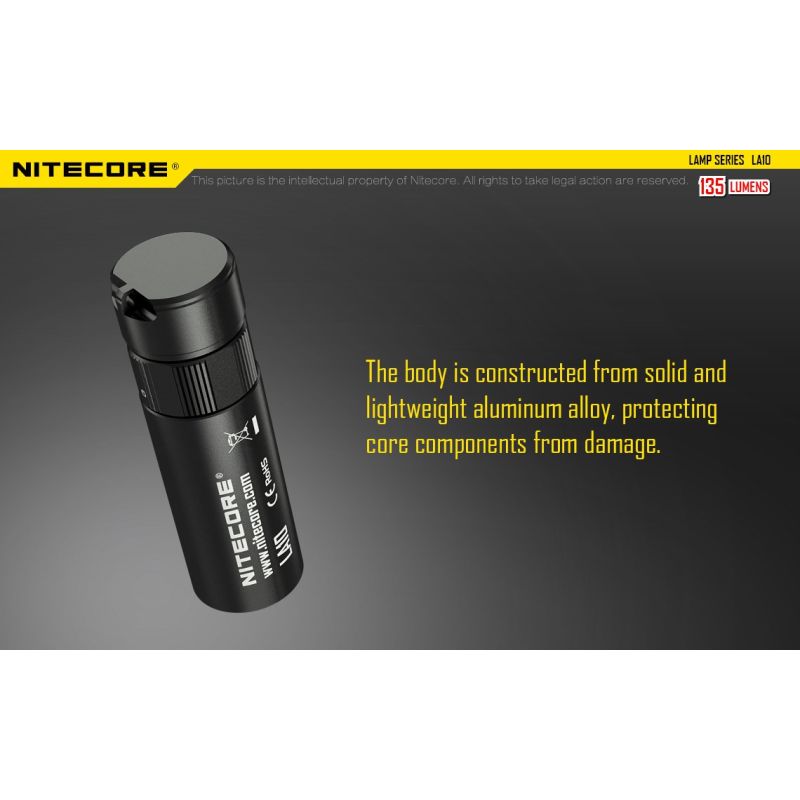 Nitecore LA10 Linterna EDC Mini 135 Lúmenes con LED Nichia XP-G2 S3 Compacta Ligera para Camping y Uso Diario