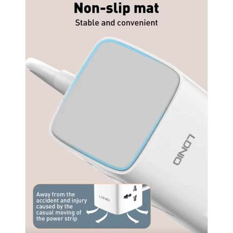 LDNIO Regleta de Torre Cubo Multi-tap 70W USB-C con Protección: Universal para Hogar y Oficina