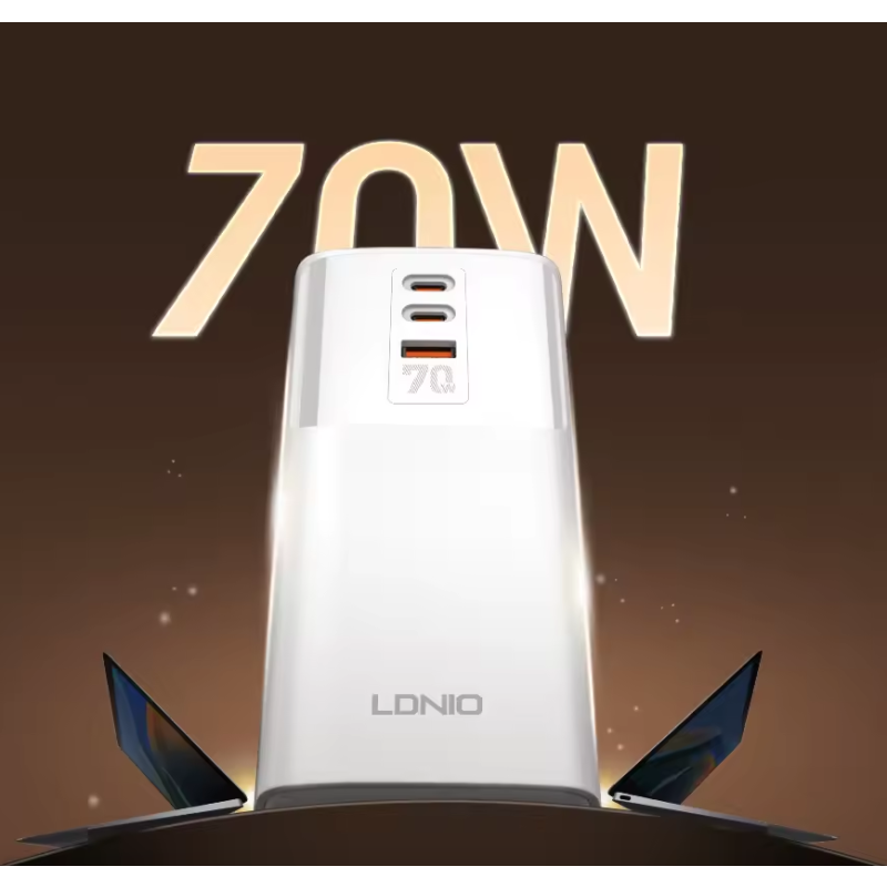 LDNIO Regleta de Torre Cubo Multi-tap 70W USB-C con Protección: Universal para Hogar y Oficina