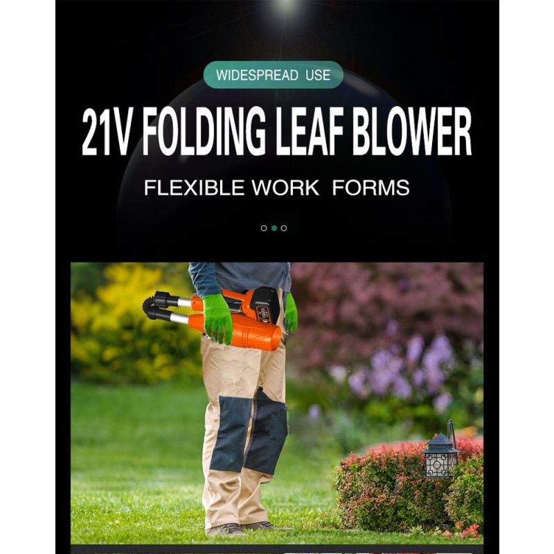 Soplador de hojas inalámbrico, potente ventilador violento de batería de litio para limpieza de jardín