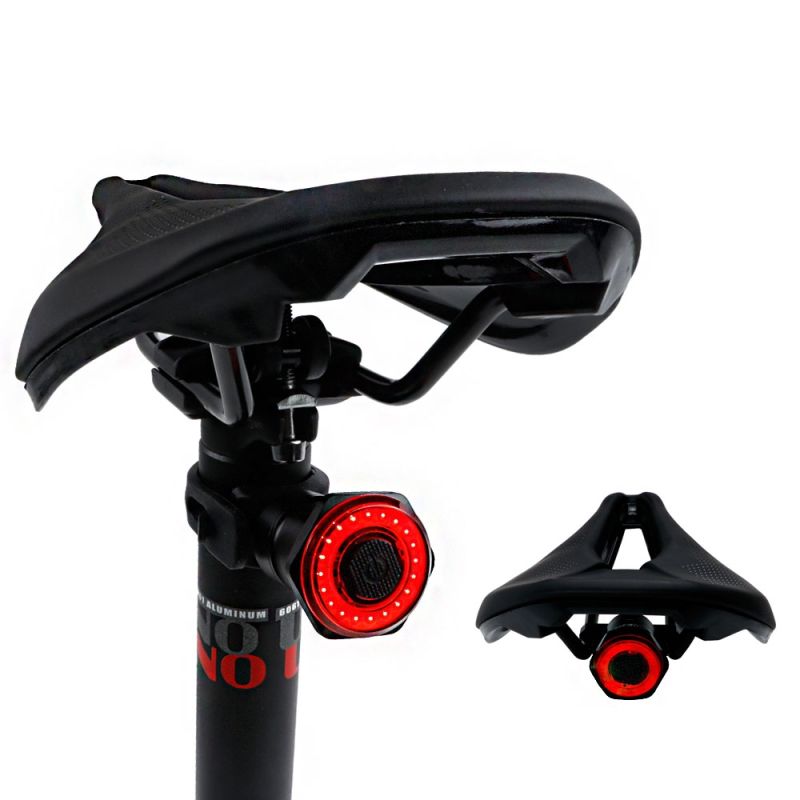 Luz Trasera Inteligente Bicicleta Auto Inicio Parada Freno IPX6 Impermeable Carga USB Seguridad Ciclismo LED