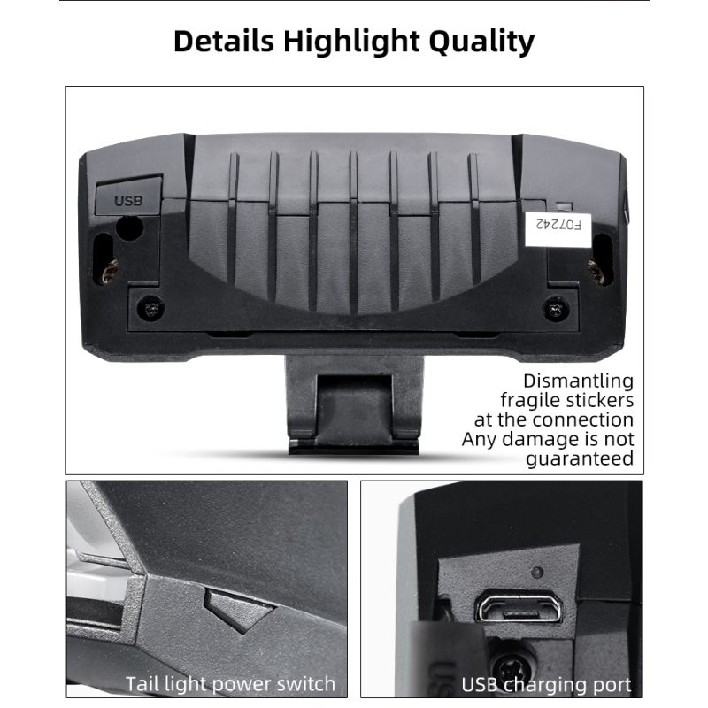 Luz de bicicleta ROCKBROS LKWD-R1 LED inteligente señal de giro MTB carretera control remoto inalámbrico