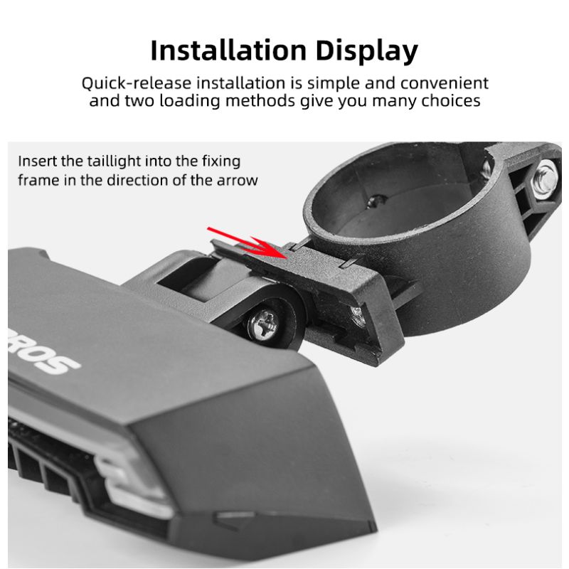 Luz de bicicleta ROCKBROS LKWD-R1 LED inteligente señal de giro MTB carretera control remoto inalámbrico