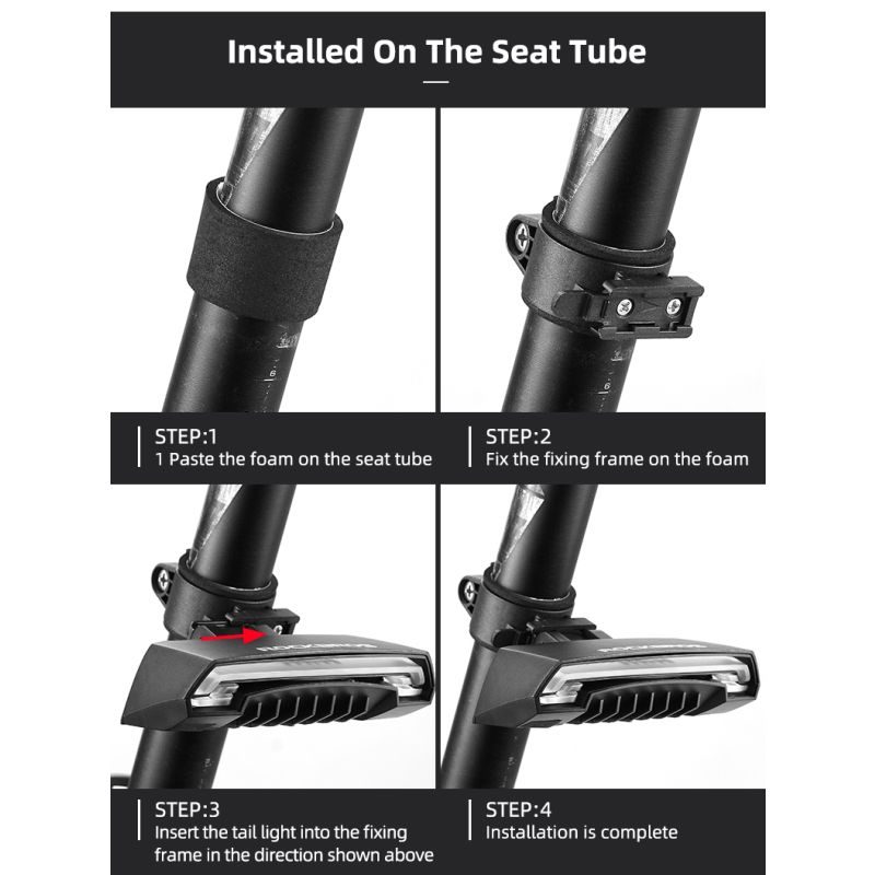 Luz de bicicleta ROCKBROS LKWD-R1 LED inteligente señal de giro MTB carretera control remoto inalámbrico