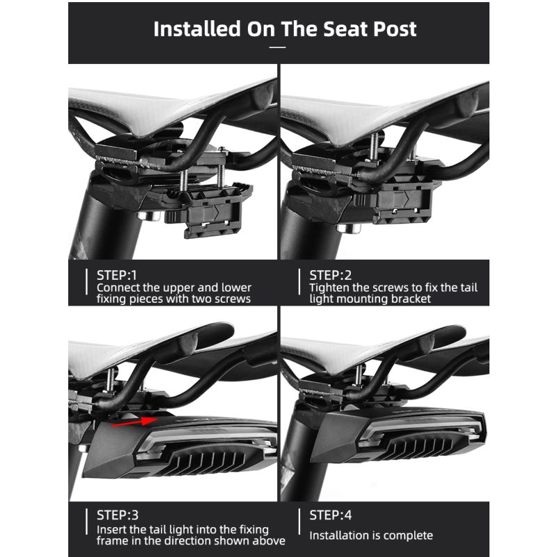 Luz de bicicleta ROCKBROS LKWD-R1 LED inteligente señal de giro MTB carretera control remoto inalámbrico