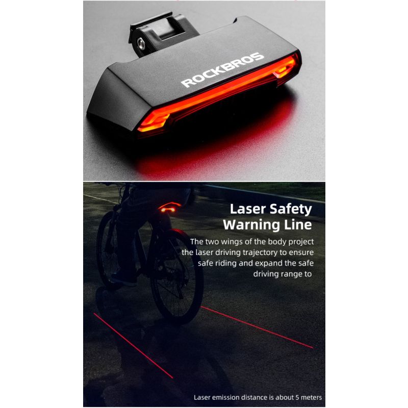 Luz de bicicleta ROCKBROS LKWD-R1 LED inteligente señal de giro MTB carretera control remoto inalámbrico