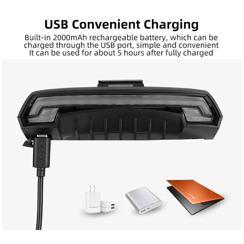 Luz de bicicleta ROCKBROS LKWD-R1 LED inteligente señal de giro MTB carretera control remoto inalámbrico