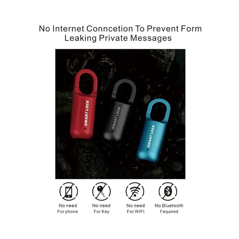 Mini Candado de Huella Digital Cerradura Biométrica Inteligente Desbloqueo Rápido Diseño Ligero para Viajes