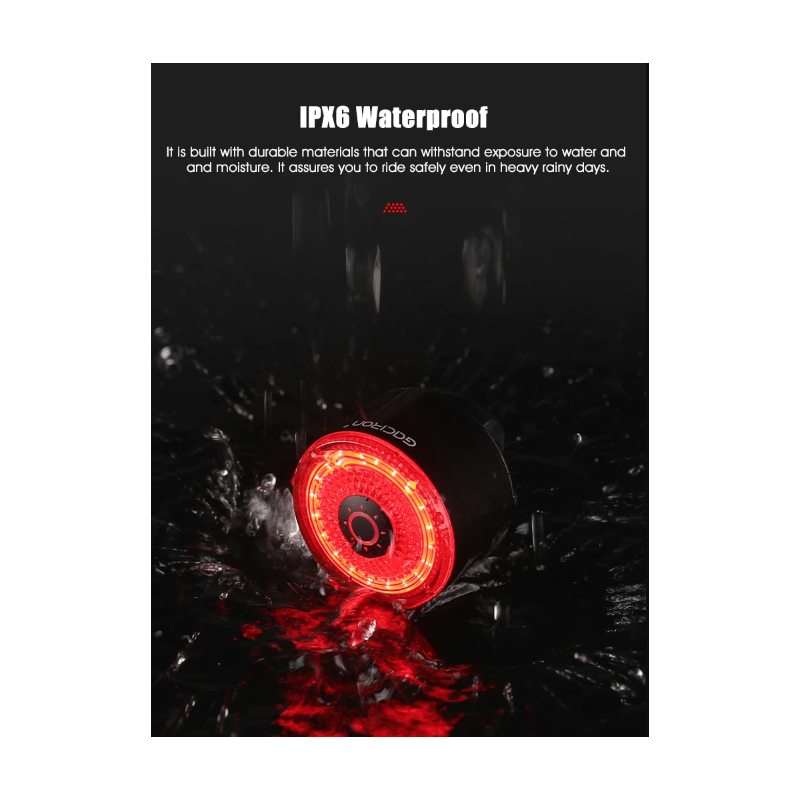 Gaciron LOOP-100 Luz Trasera Magnética para Sillín Alta Luminosidad Aluminio con Sensor de Freno Seguridad Ciclismo