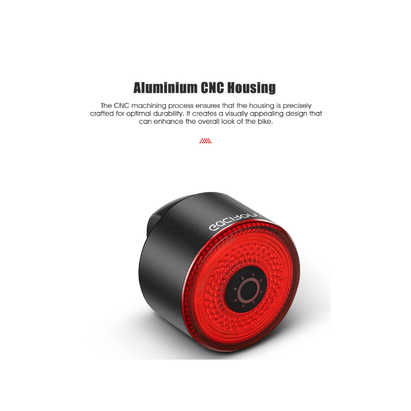 Gaciron LOOP-100 Luz Trasera Magnética para Sillín Alta Luminosidad Aluminio con Sensor de Freno Seguridad Ciclismo