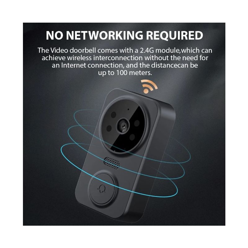 Timbre de Puerta Inalámbrico M12 Videoportero con Cámara de Mirilla IPS Seguridad Mejorada Instalación Sin WiFi
