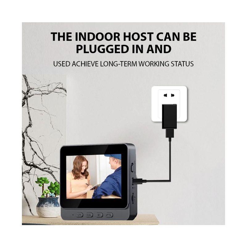 Timbre de Puerta Inalámbrico M12 Videoportero con Cámara de Mirilla IPS Seguridad Mejorada Instalación Sin WiFi