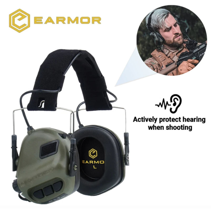 EARMOR M31 MOD4 Orejeras Electrónicas Protección Auditiva Caza al Aire Libre Diseño Duradero Amplificación Sonido